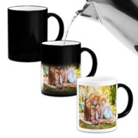 Black Customized Photo Printed Magic Mug Cup 🖤✨